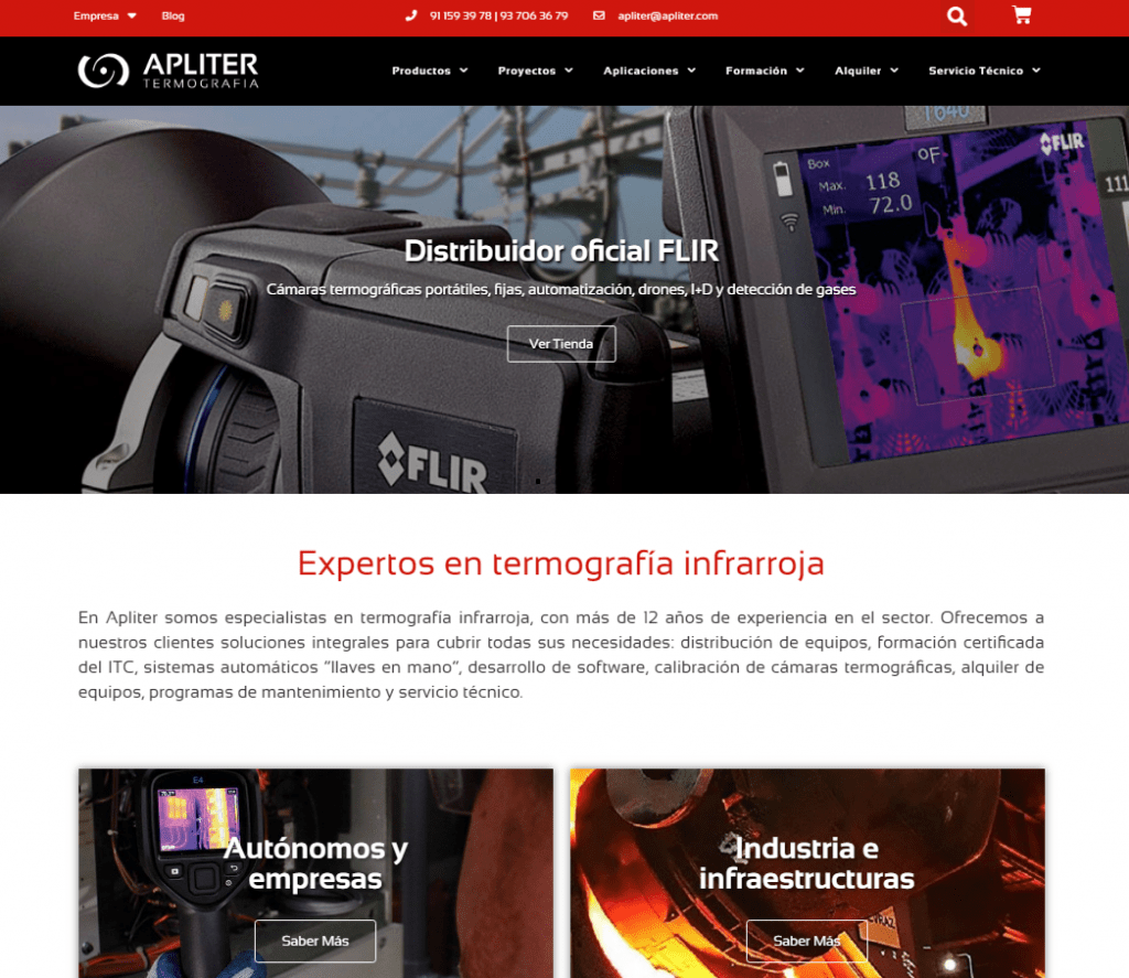 Home nueva web, Apliter Termografia