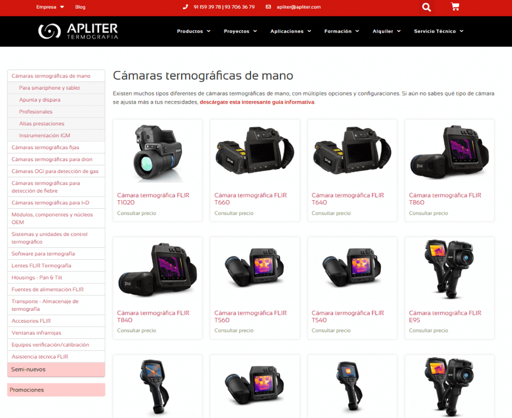 Tienda Online, Apliter Termografia