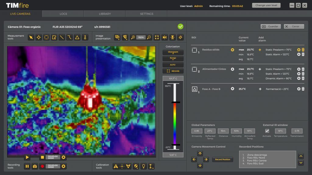 Interfaz software IRTIMfire