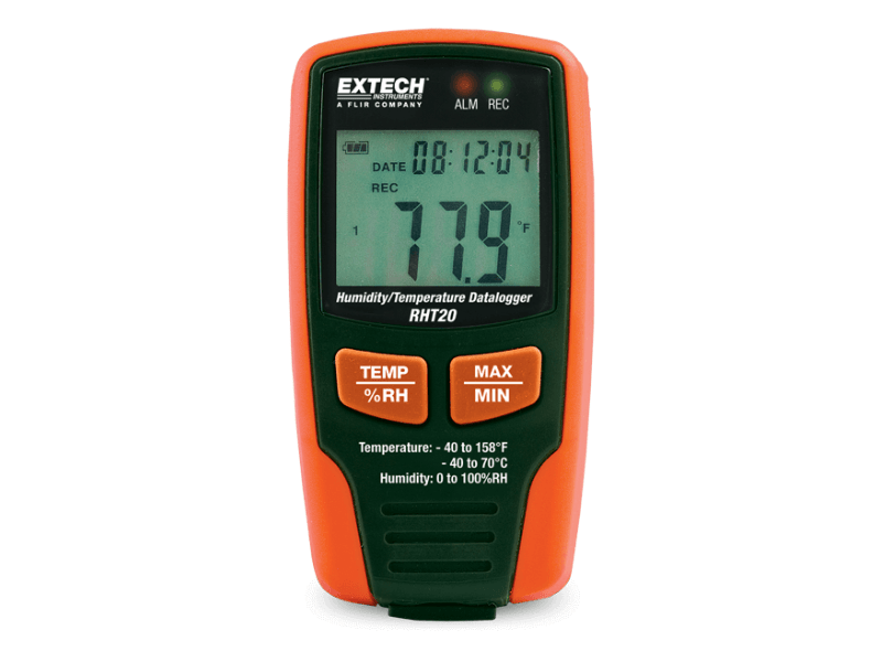 Extech RHT20 - Registrador de dados de humidade e temperatura com LCD