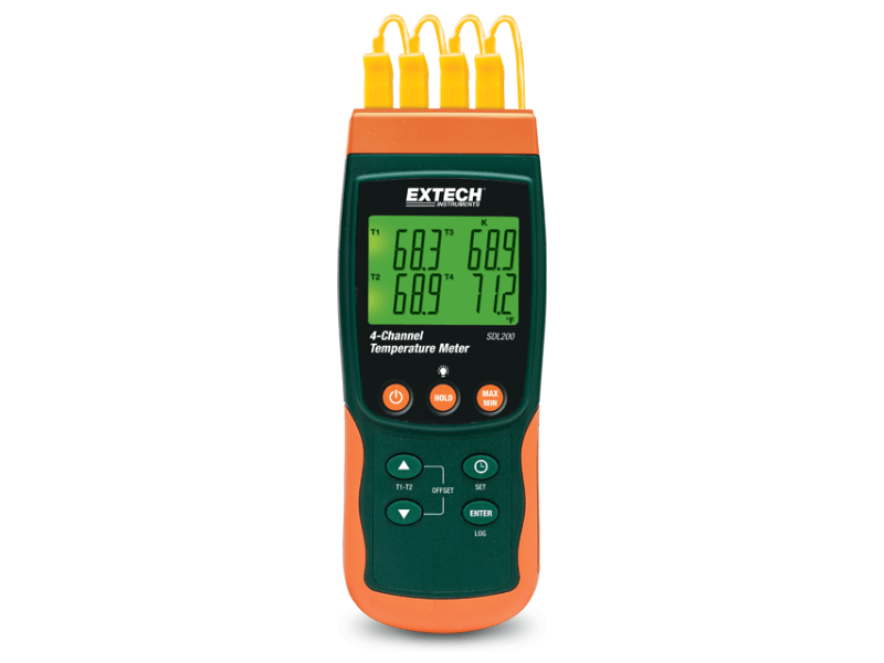 Extech SDL200 - Termómetro de 4 canais SD Logger