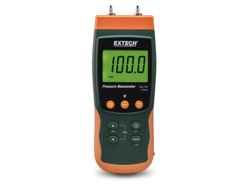 Extech SDL730 - Registrador de dados do manómetro de pressão diferencial 201,5 PSI