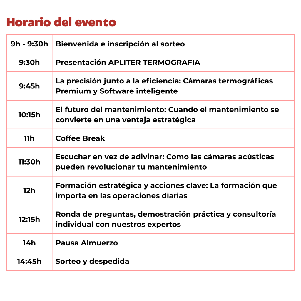 Horario FLIR Maintenance Day 2026