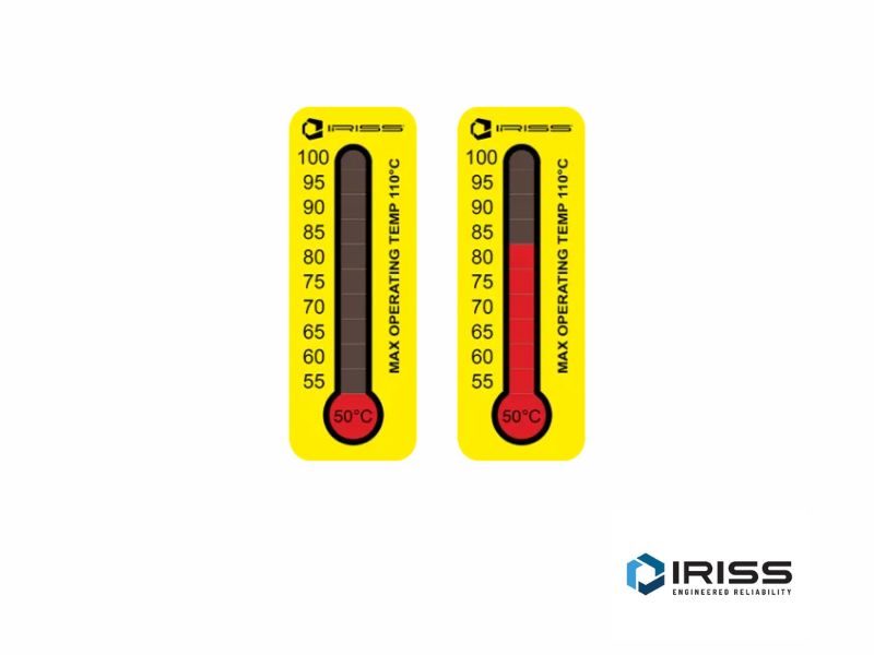 IRISS Thermo-TA™- Adhesivo indicador de temperatura actual superfície