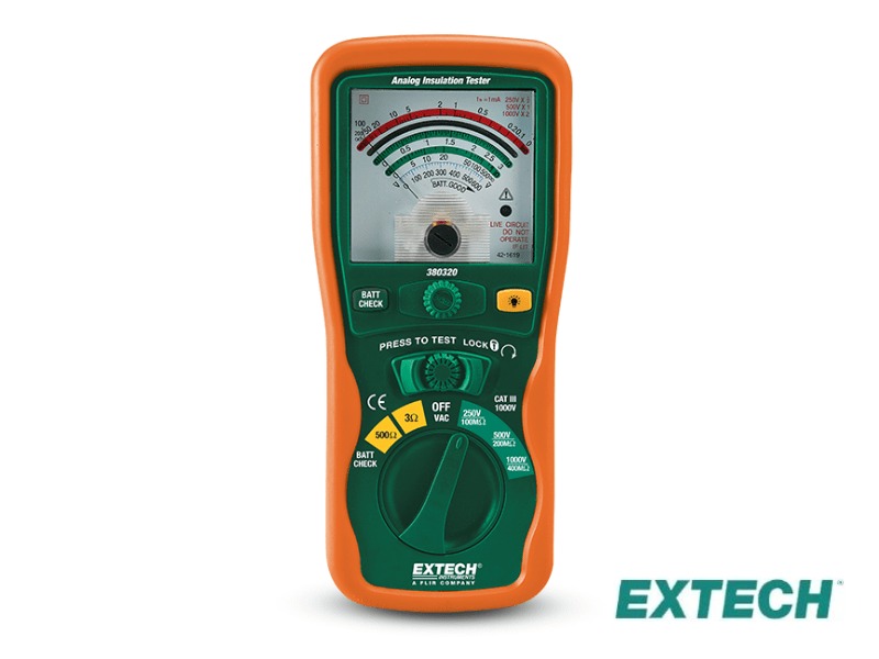 Extech 380320 - Probador de aislamiento, analógico
