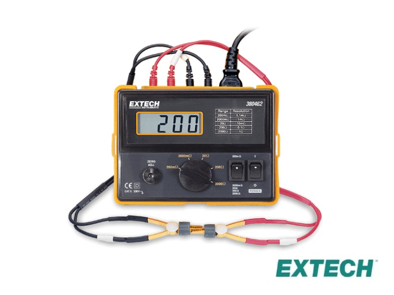 Extech 380462 - Medidor de miliohmios, 4 hilos, 220VAC