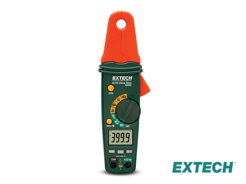 Extech 380950 - Pinza amperimétrica, mini, 80 A, CA/CC