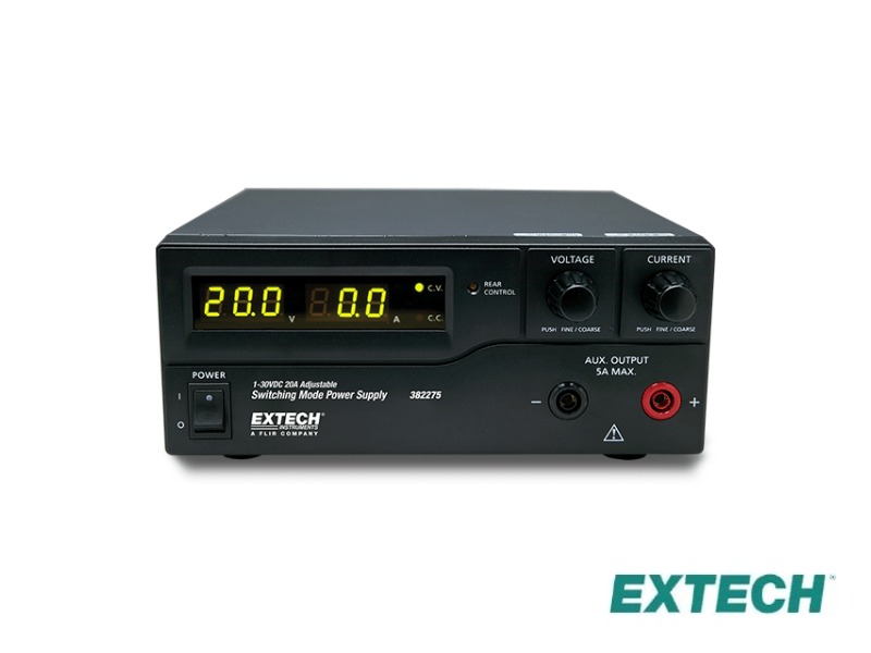 Extech 382275 - Fuente de alimentación de CC 30V / 20A Conmutación / 120VAC