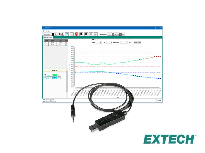 Extech 407001-PRO - Data Acquisition Software and Cable