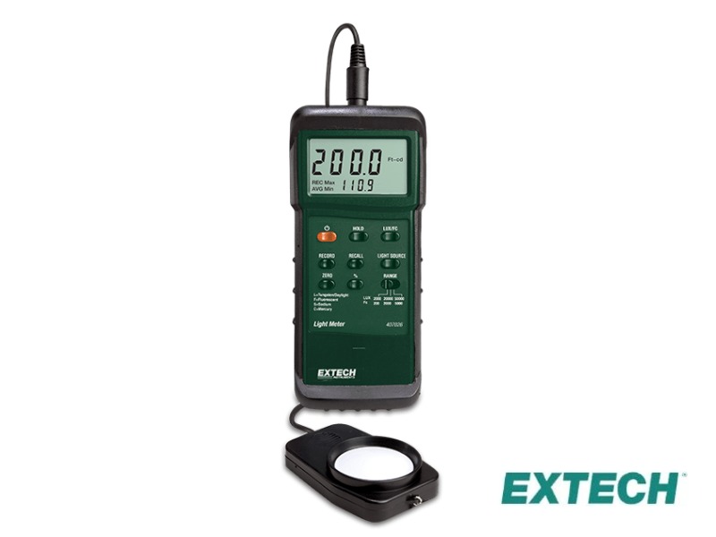 Extech 407026 - Medidor de luz, FC/Lux de servicio pesado con funda