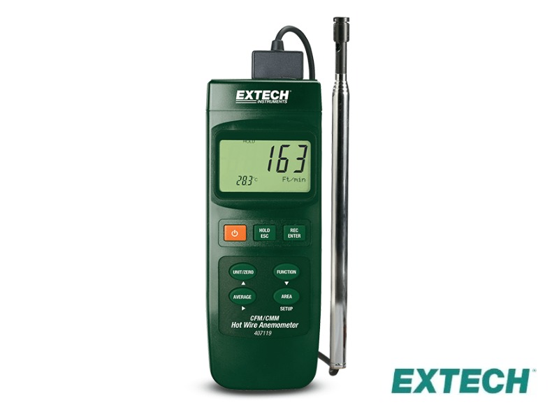 Extech 407119 - Anemómetro, hilo caliente, CFM de servicio pesado