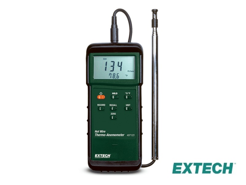 Extech 407123 - Anemómetro, cable caliente de alta resistencia con funda