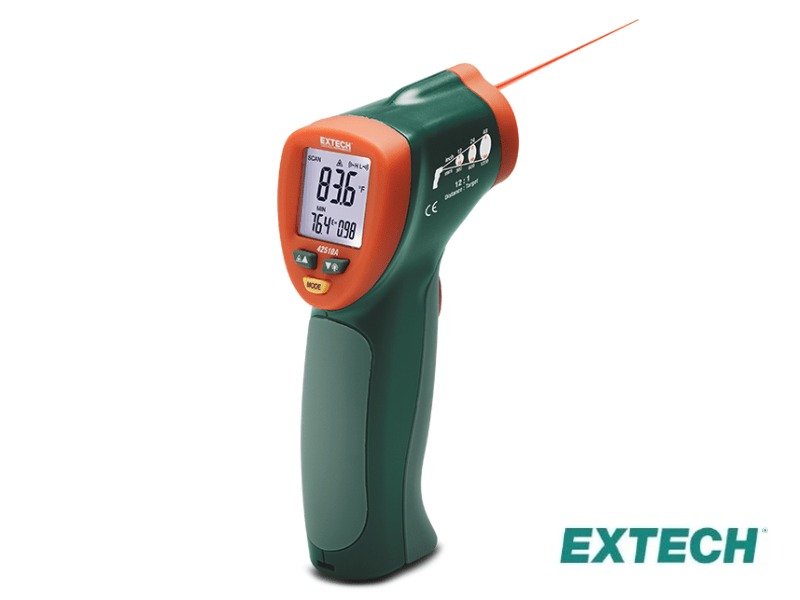 Extech 42510A - Termómetro IR, Mini, Ampla faixa de temperatura, 1000F/538C