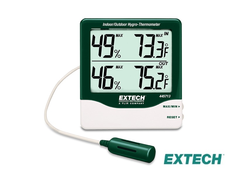 Extech 445713 - Indicador de humedad relativa, dígitos grandes para interiores / exteriores