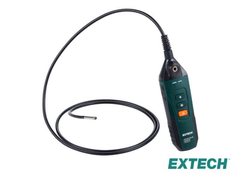 Extech BR450W-D - Video boroscopio inalámbrico dual HD de 1,5 m, resolución de 5,5 mm / 1280 x 720