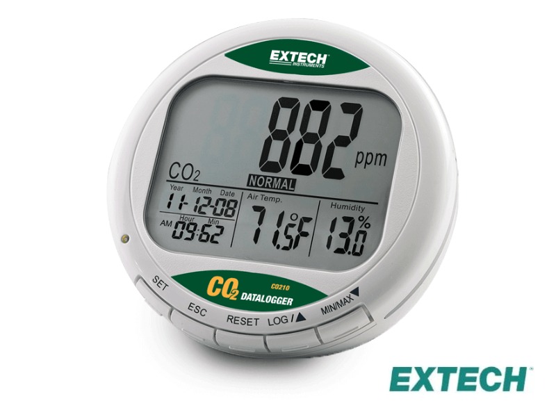 Extech CO210 - Registrador de datos de dióxido de carbono de calidad del aire