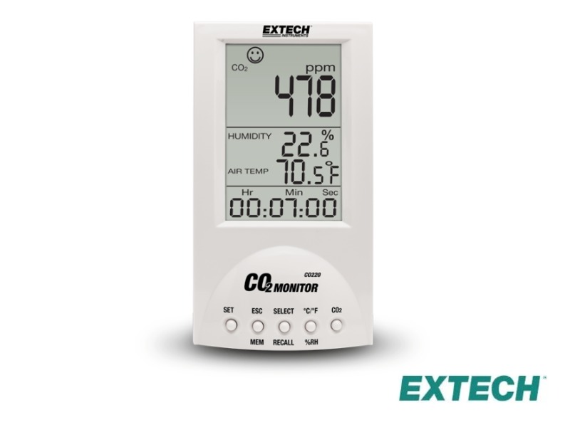 Extech CO220 - Monitor de dióxido de carbono de escritorio