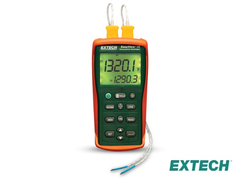 Extech EA15 - Thermometer, Dual Input, Type K, J, T, E, R, S, N, Easy to Read