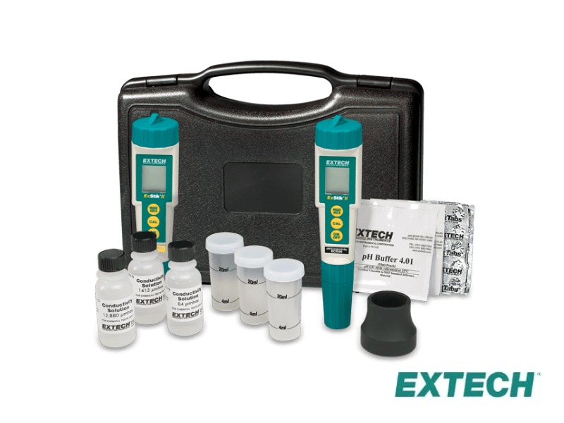 Extech EC510 - Kit de medidor de temperatura de PH/conductividad ExStik II