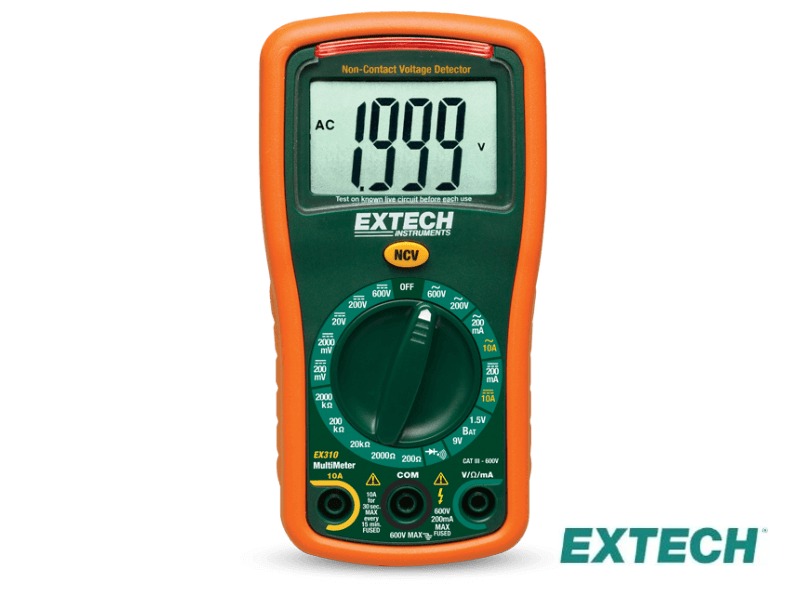 Extech EX310 - Multímetro con rango manual NCV