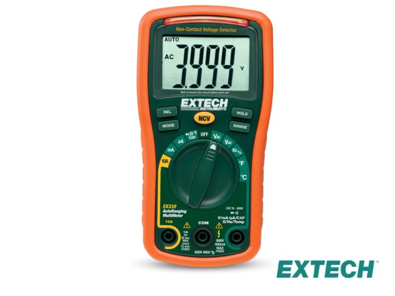 Extech EX330 - Multímetro W/NCV, 4000 Ct Autorango/Temp