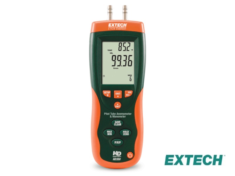 Extech HD350 - Tubo de Pitot + Anemómetro Diff Manómetro