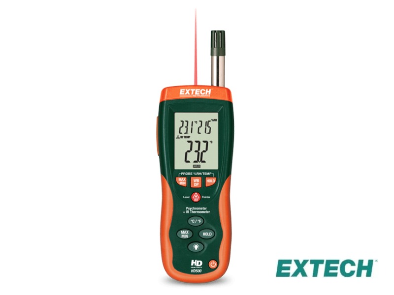 Extech HD500 - Psicrómetro + Termómetro IR 30:1