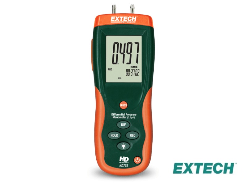 Extech HD755 - Manómetro, presión, 0.5 PSI