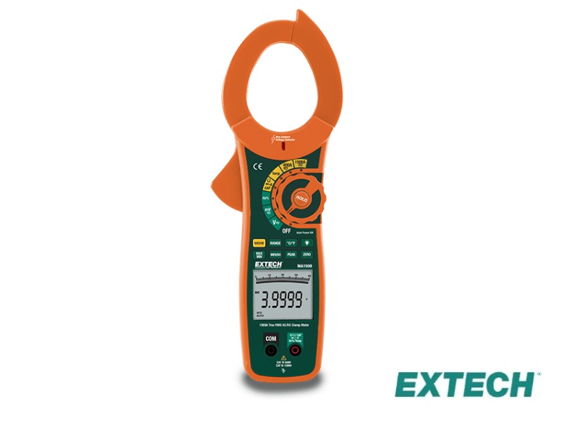 Extech MA1500 - Pinza amperimétrica, TRMS AC/DC W/NCV