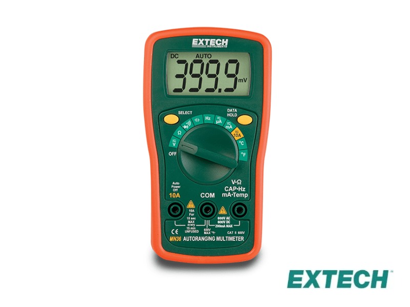 Extech MN36 - Multímetro, rango automático