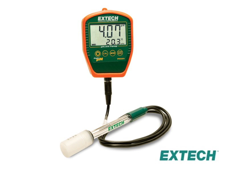Extech PH220-C - Medidor de PH, PH de palma con electrodo con cable