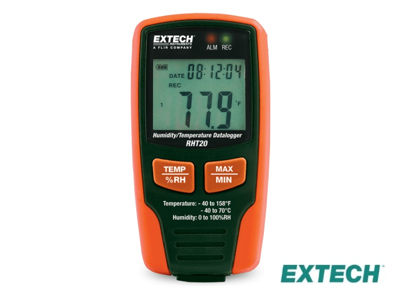 Extech RHT20 - Registrador de datos de humedad y temperatura con LCD