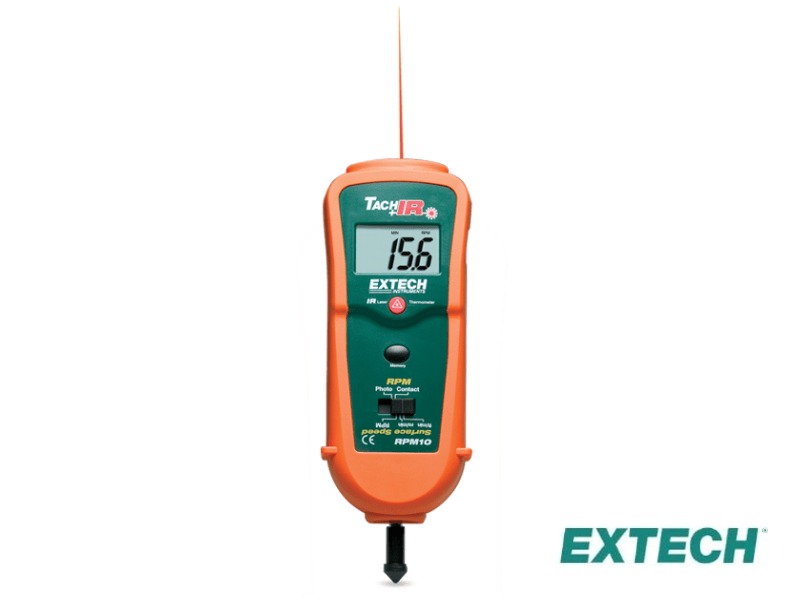 Extech RPM10 - Tacómetro y termómetro IR