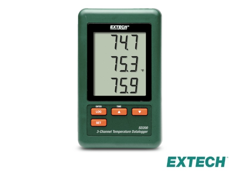 Extech SD200 - Registrador de dados de temperatura de 3 canais
