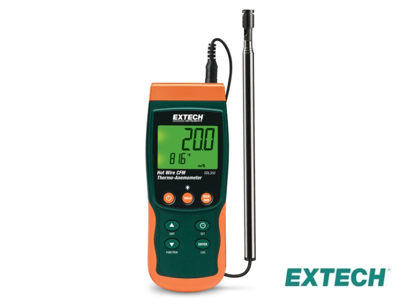 Extech SDL350 - Registrador SD de termoanemómetro de hilo caliente