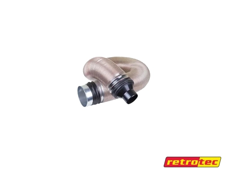 Tubo flexível de 4" com 12 pés (4 m) de comprimento, com bocal de 2,5" e manga fêmea
